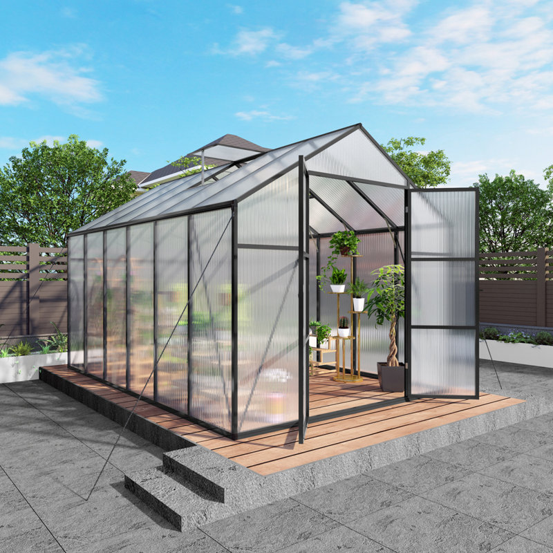 Serre en polycarbonate 8 x 12 pi, L 12,1 pi x P 10,1 pi