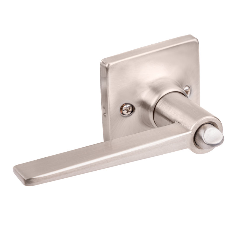 Poignée de porte d'intimité avec rosette carrée Julia, Nickel satiné