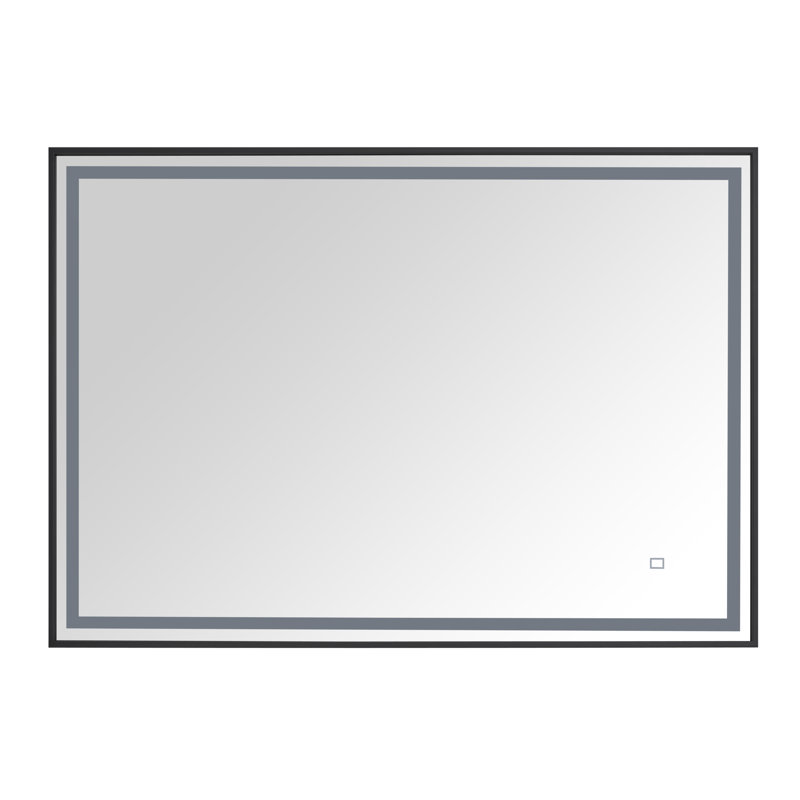 Miroir de salle de bain Monn, Noir, 27,5 po x 39,4 po