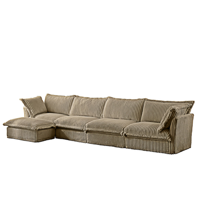 Canapé modulaire en L, H 34,6 po x l 156,6 po x P 33 po, Chameau