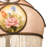 21" High Reverse Painted Roses Fabric with Fringe Table Lamp