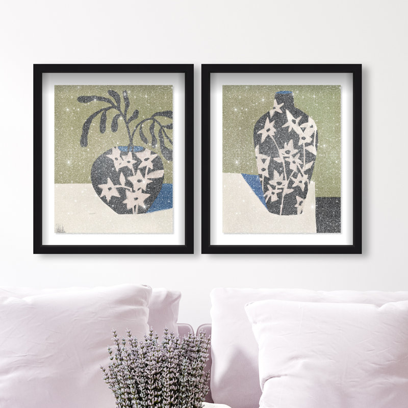 Noir Vase Set Set by Oliver Gal, 75"H x 63"W, Black Shadowbox
