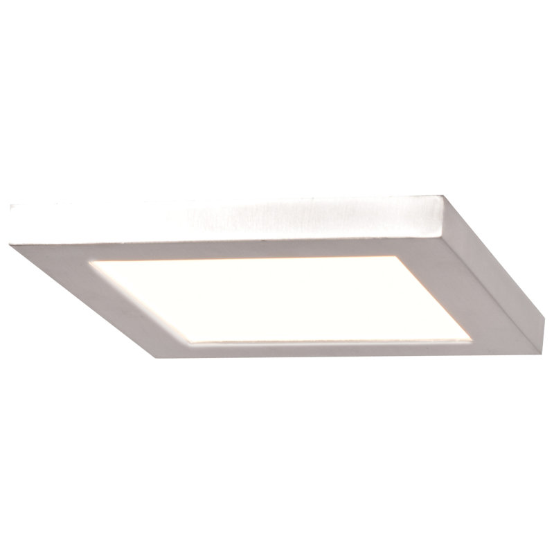 Skiljo Acrylic Flush Mount, White, 0.5" H x 7.5" W x 7.5" D