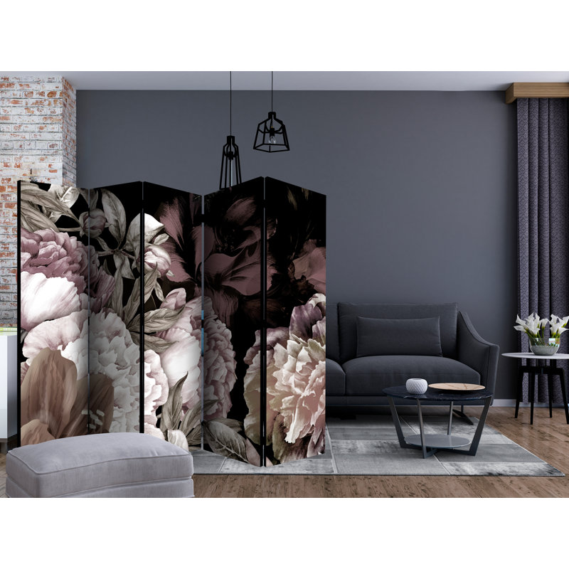 Gisi 225cm W x 172cm H 5 - Panel Solid Wood Folding Room Divider