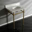 Comptoir de meuble-lavabo Templeton 30 po avec pieds en laiton Kingston (8 po, 3 trous)-29272592