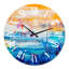 Orange et bleu abstrait - horloge murale moderne-60280864