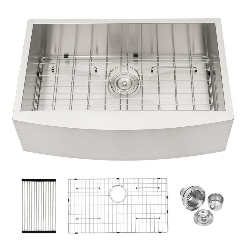 33 Farmhouse Sink - 33 Inch Kitchen Sink Stainless Steel 16 Gauge Apron Front Kitchen Sink