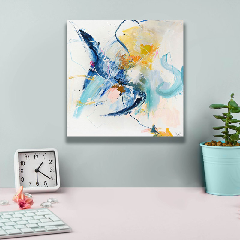  «Confidentiel bleu» par Design Fabrikken, art mural sur toile, 12 po x 12 po, H 12 po x l 12 po