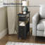 Charging Station, 2 Non-Woven Drawers, USB Ports And Power Outlet Side Table with Storage