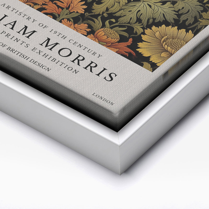 William Morris - Fleurs en fleurs, Canvas, 24"H x 32"W, White Framed