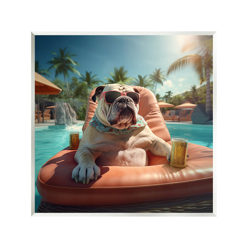 «Bulldog in Resort Pool» par Jim Baldwin