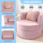 Fauteuil demi-tonneau pivotant en velours 31,5 po de large Samuela-377027590