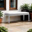 Banc fixe d'extérieur en aluminium avec coussin en tissu Sunbrella
