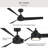 Rizo 52" 3 Blade Indoor/Outdoor Low-profile Matte Black Modern Ceiling Fan with Wall Control-127174495