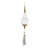 9" Long Acrylic Drop with Polyester Tassel Hanging Ornaments - Set of 12 - Clear/Silver