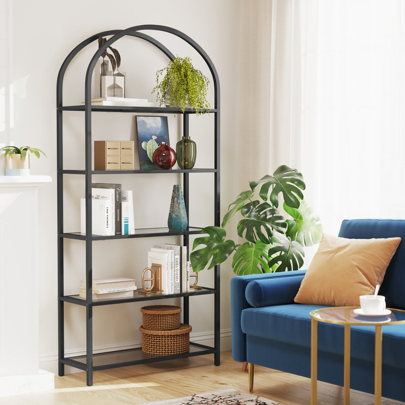 Adrianne 72.2'' H x 32.7'' W Etagere Bookcase, Black