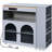 Modern Kitchen Island On Wheels With Extended Table, Led , Power Outlet, Fluted Glass Door & Long-Lasting, Blue Doors, Lights Grey Electrical Socket-1694430397