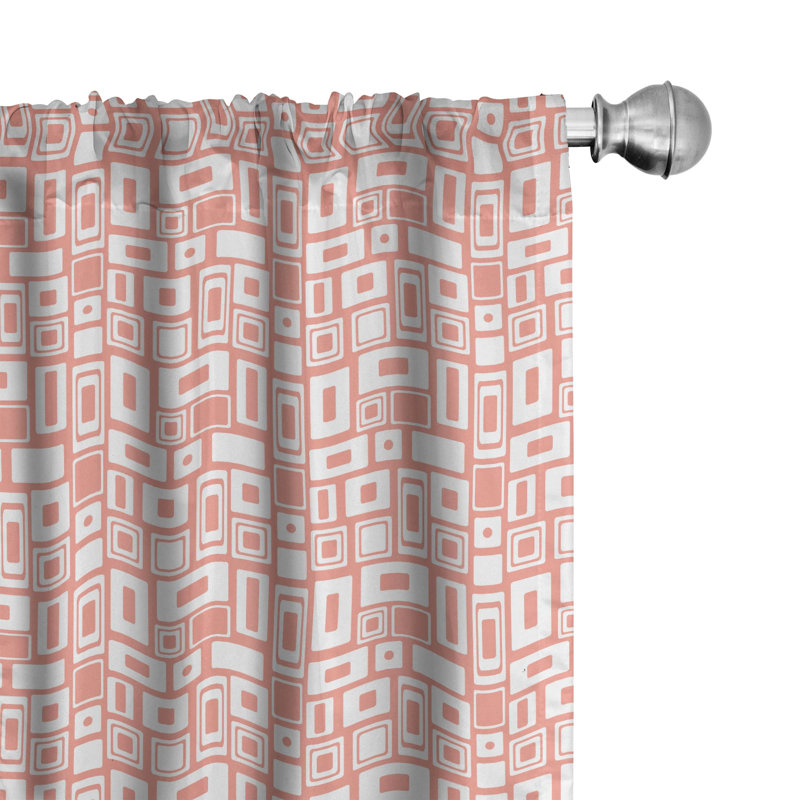 Geometric Semi-Sheer Rod Pocket Curtain Panels, 28" x 84"