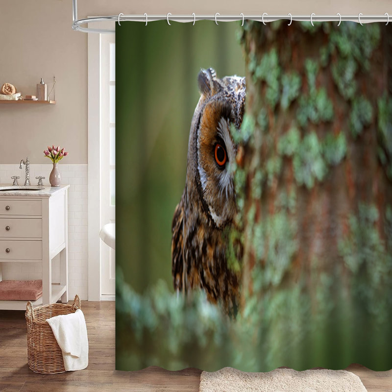 Rideau de douche Portrait Big Owl, L 72 po x l 84 po