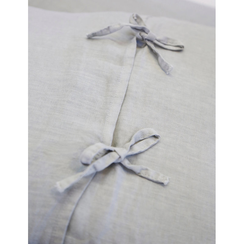 Taupe Standard Stonewashed Linen Sham with Frayed Edges