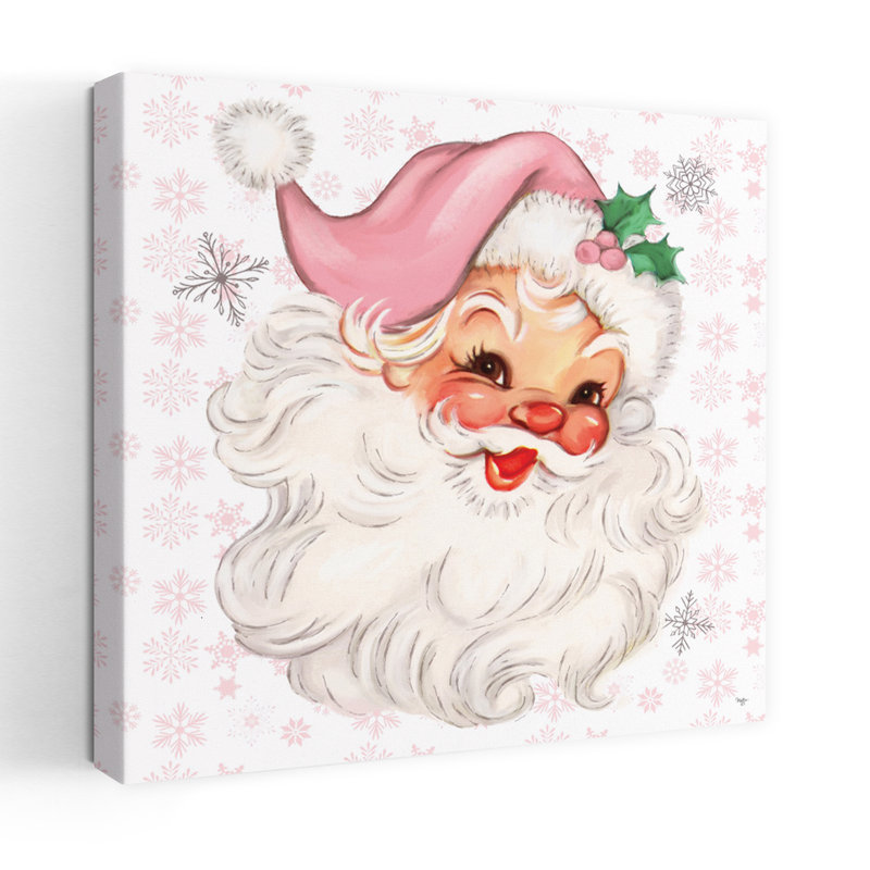 Art de Noël rose rétro rétro, H 18 po x l 18 po
