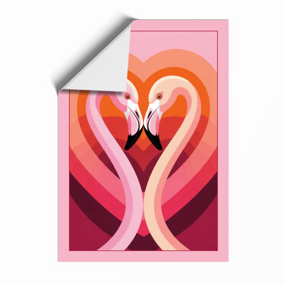 Flamingos In Love Modern - Print