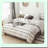 Geometric Farmhouse Stripe Duvet Set - Soft Boho Neutral Quilt Cover - Lightweight Microfiber Comforter - Patterned Bedding