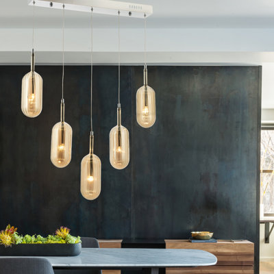 5 - Light Chrome Kitchen Island Pendant