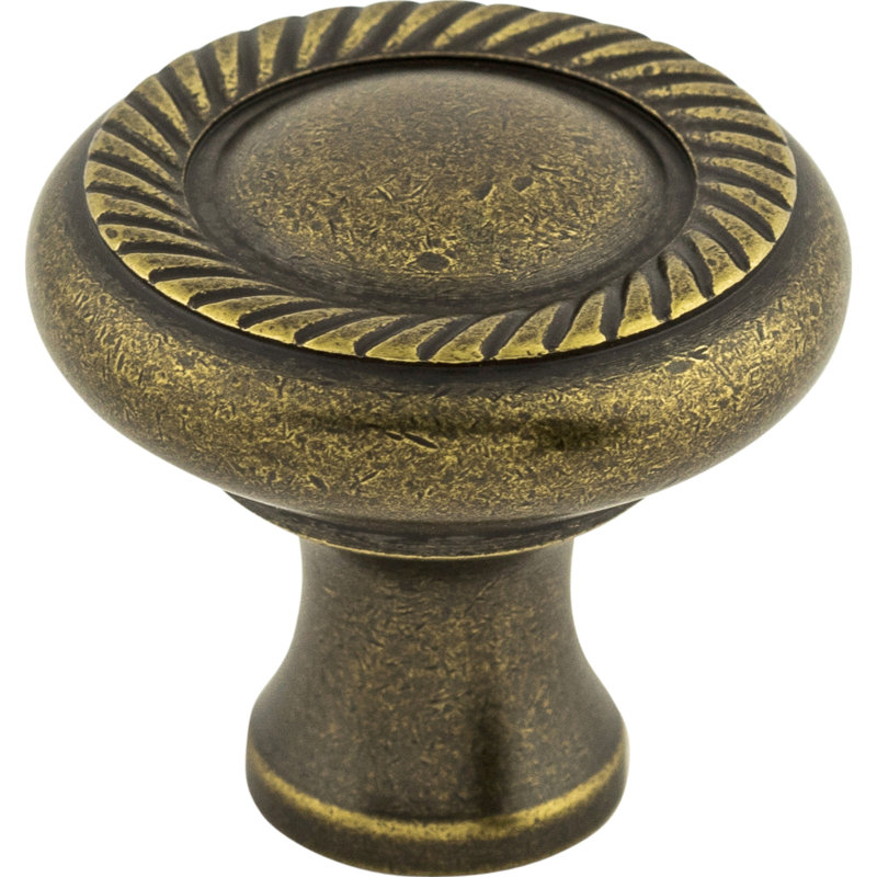 Swirl Cut 1 1/4" Diameter Round Knob, German Bronze