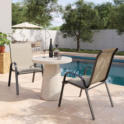 Outdoor 37" H Stackable Patio Dining Armchairs (Set of 2)