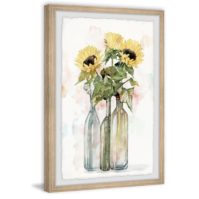 Spring Flowers In Bottle II - Single Picture Frame Painting, 30cm H x 20cm W 