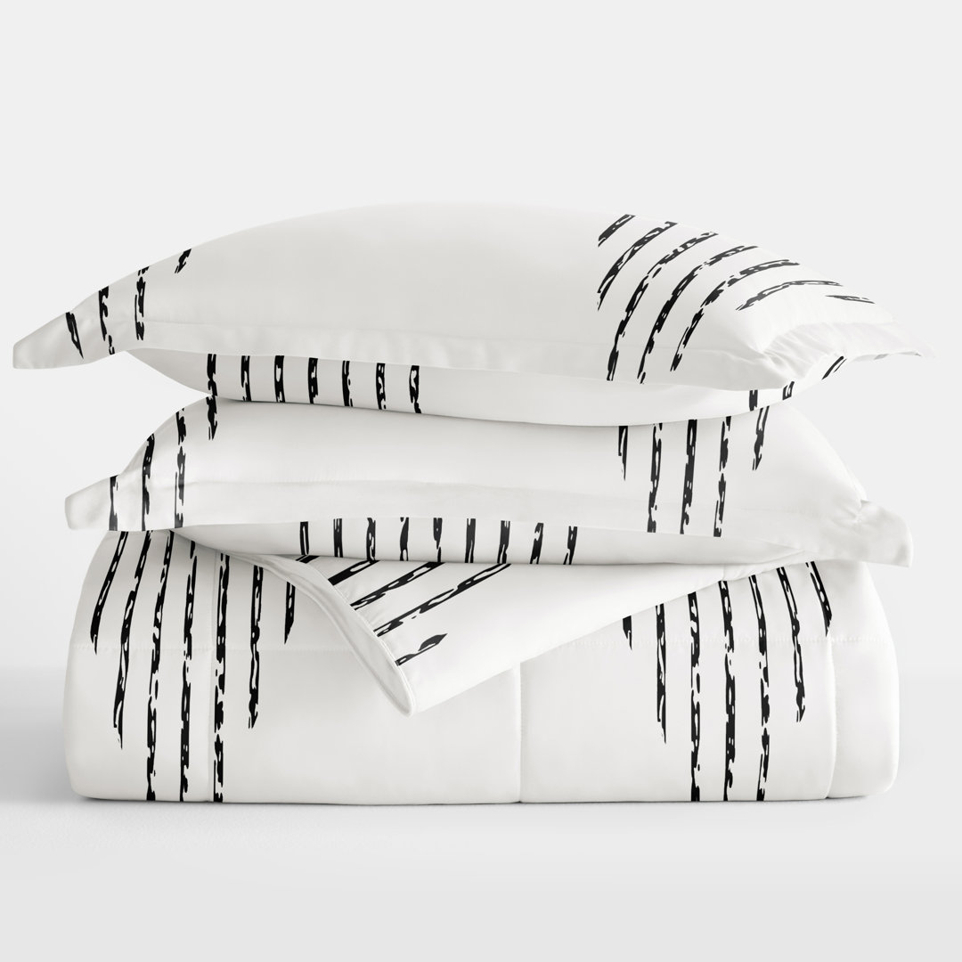 Soft Diamond Stripe Down-Alternative Comforter Set Becky Cameron 
