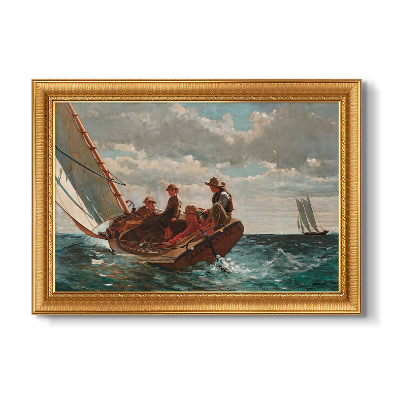 Breezing Up (A Fair Wind), 1873-1876-Winslow Homer - toile sur mesure encadrée, 16 po x 22 po, Framed Canvas