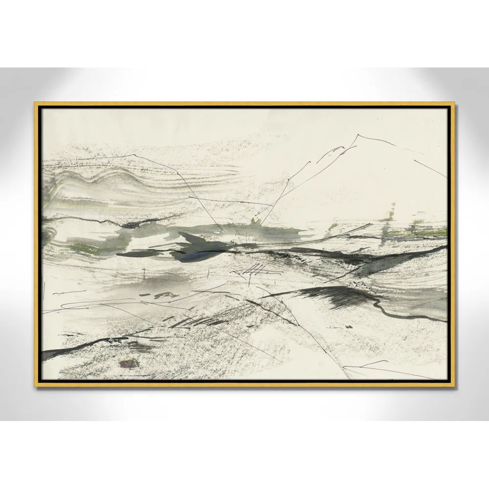 Green Sketches Print by PI Studio, 25.5" H x 37.5" W x 2" D, Gold Floater Framed, No Mat