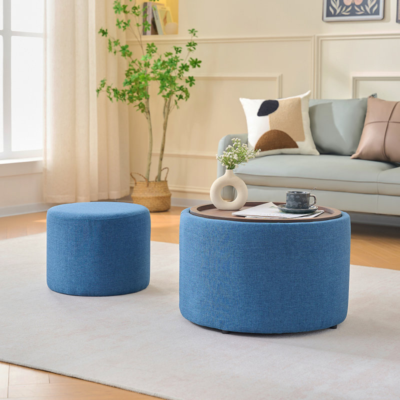 Repose-pieds gigognes avec rangement Ball & Cast, Bleu