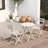 3-Piece Bistro Set White Patio Of Foldable Round Table And Chairs Outdoor Furniture-1350853217
