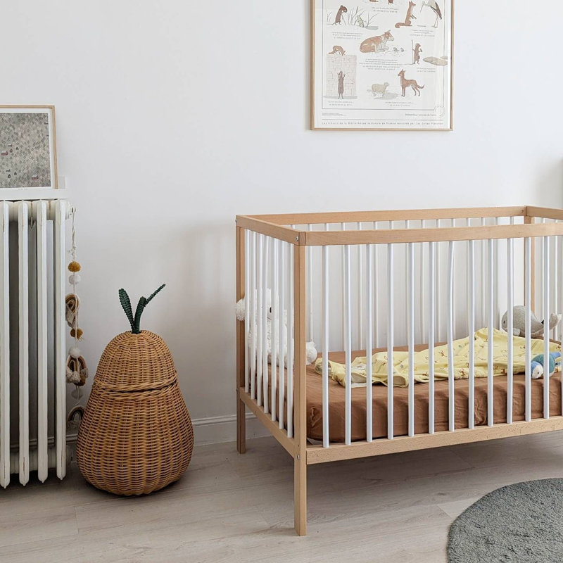 Mini Cot Bed, White Beech
