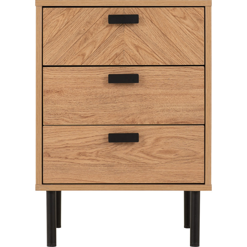 Nicko 45cm W Manufactured Wood Bedside Table