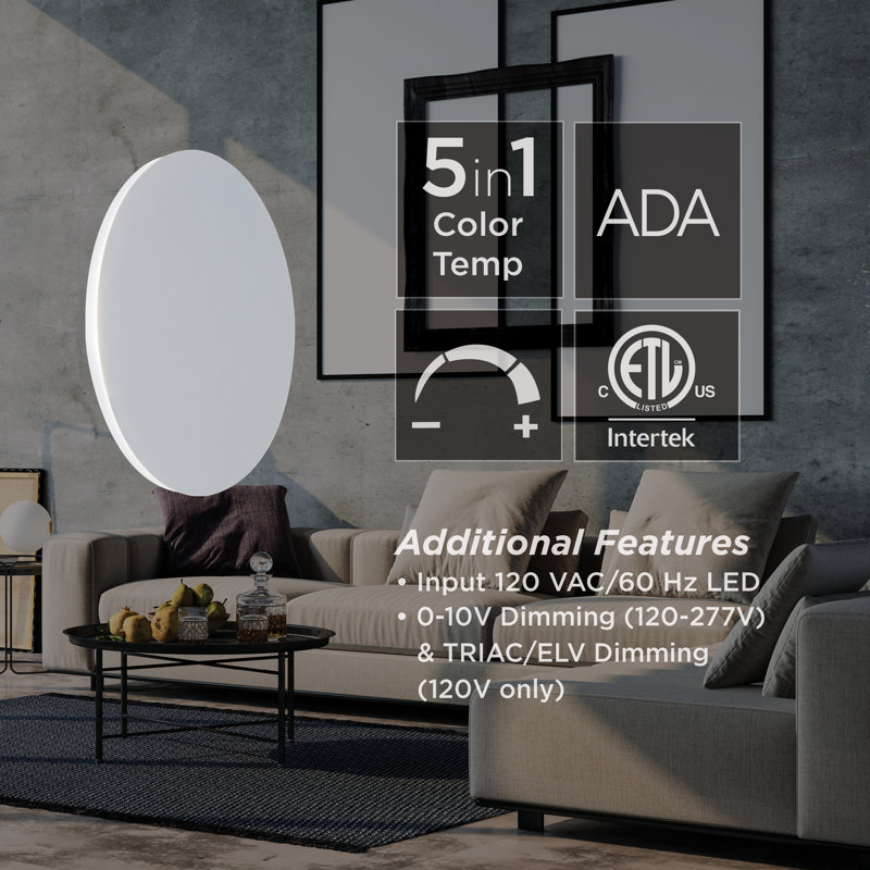 Eclipse - Applique murale à DEL 6 po - Blanc, 14 W, H 6 po x l 6 po x P 6 po, 730 lumens