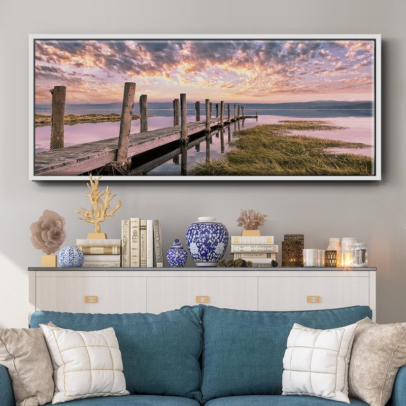 Ciel encadré sur toile, H 24 po x l 60 po x P 1,5 po, Blanc