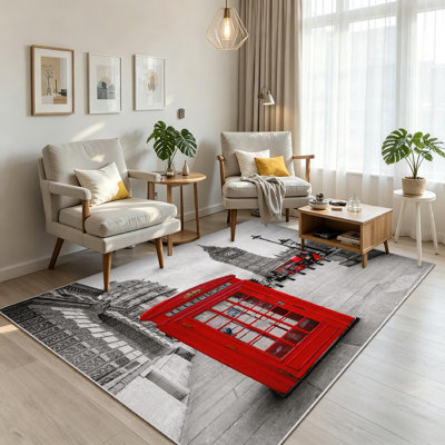 Tapis rouge d'intérieur rouge London
