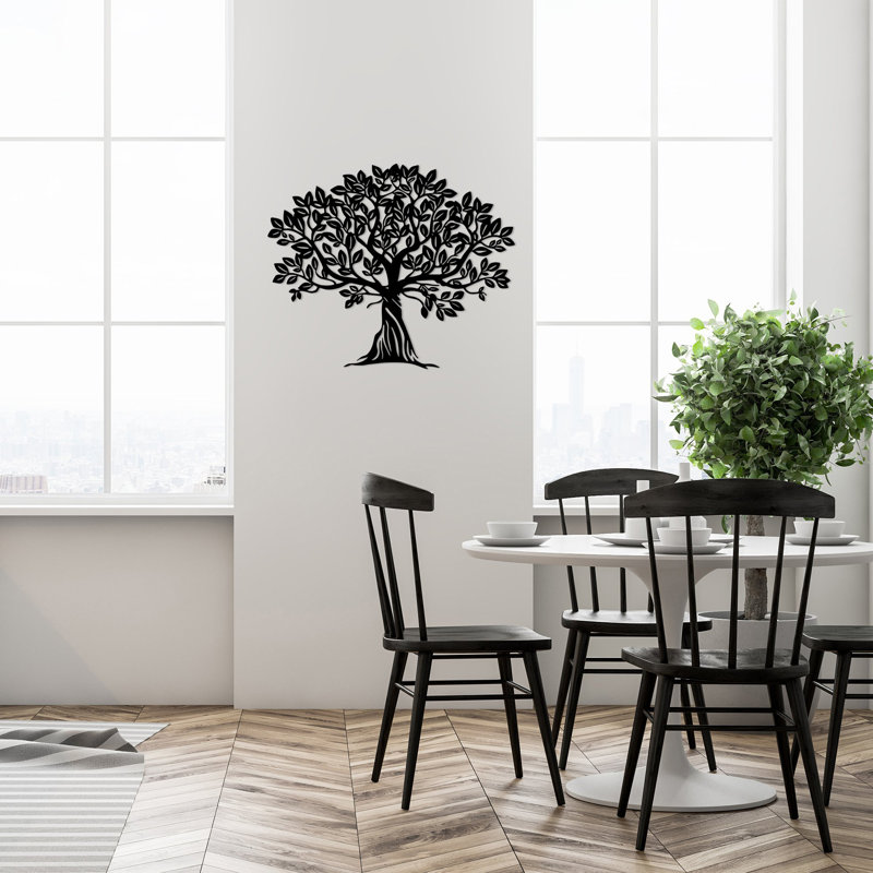 Stylish Black Decorative Metal Wall Accessory, 22.8 x 27.6 inches | 100% Metal with 0.06 inches Thickness | Perfect for Home Decor, Modern Aesthetic, Easy to Hang | Durable and Elegant Wall Art Piece