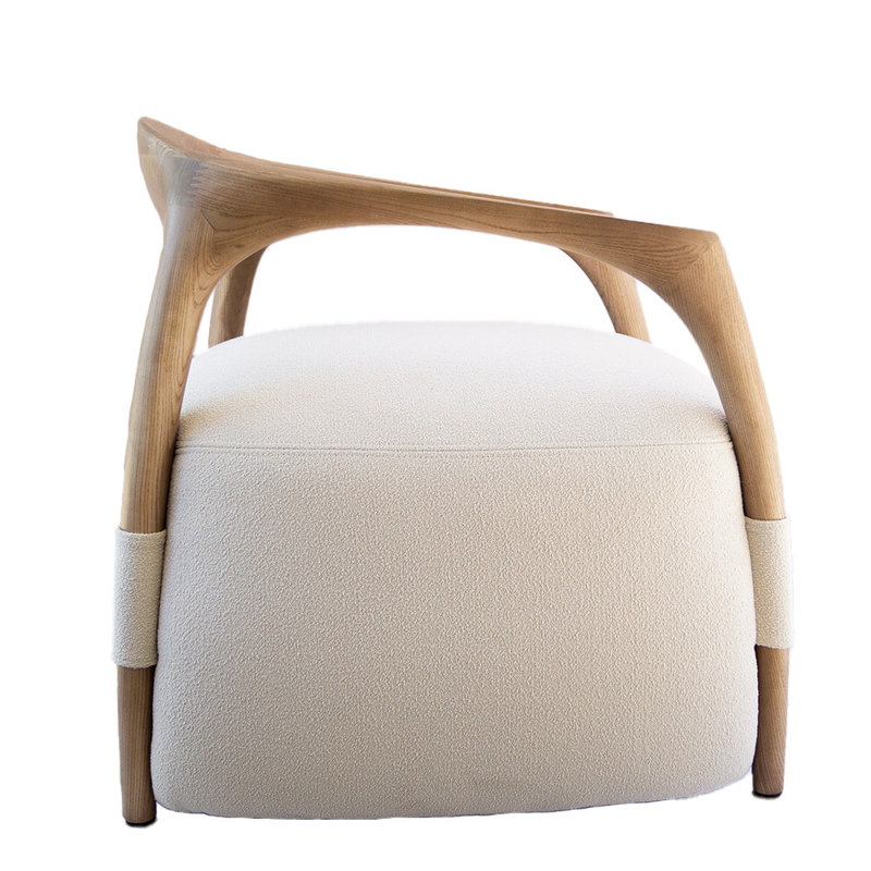Upholstered Armchair, Beige, Brown