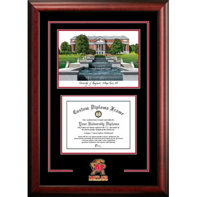 NCAA Maryland Terrapins Spirit Graduate Diploma with Campus Images Lithograph Frame