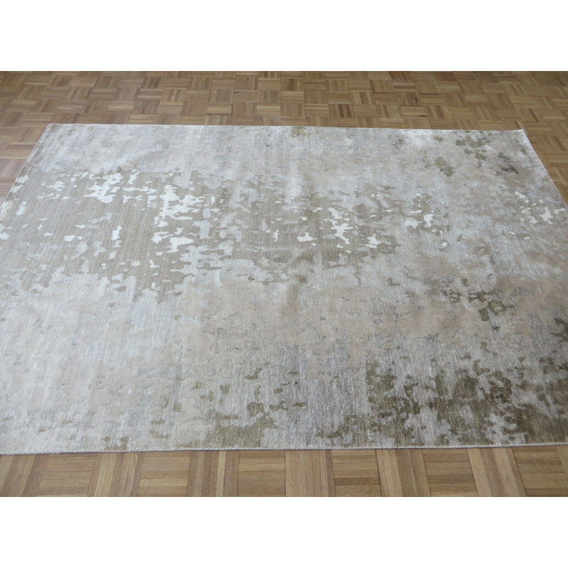 Tapis unique en laine noué à la main brun de 6 pi 2 po x 9 pi 3 po Maidson