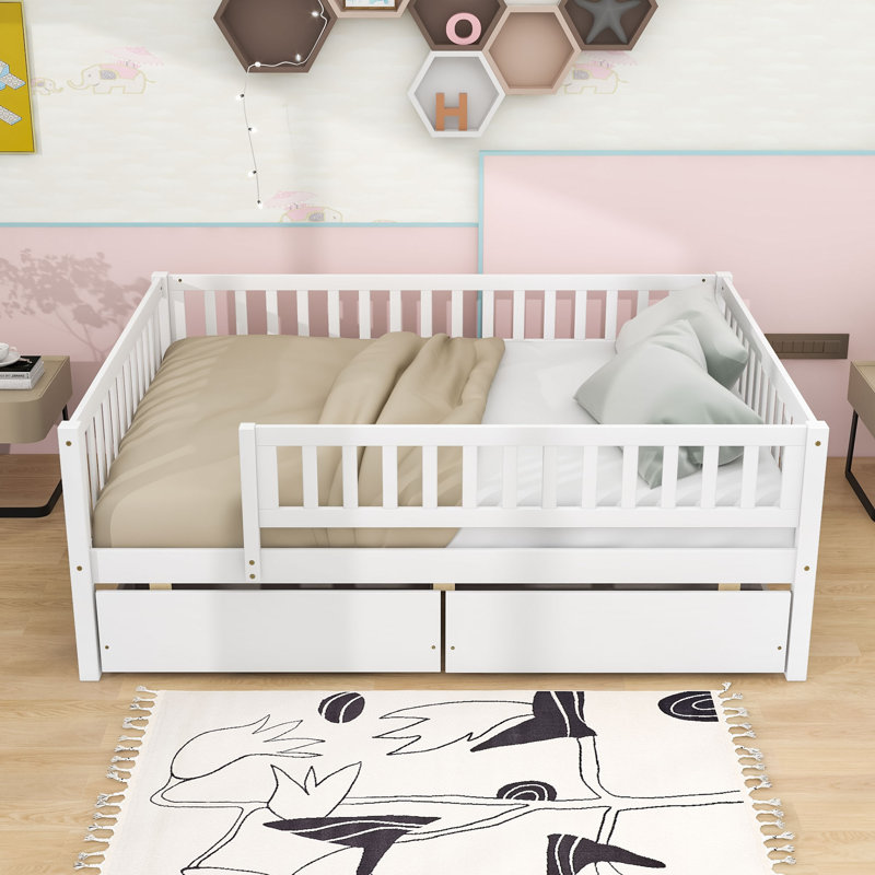 Leeroy Wood Daybed with Two Drawers, Full/Double, White