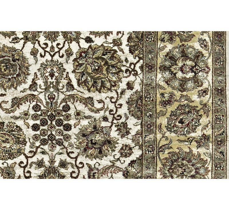 Tapis ivoire et doré de haute qualité noué à la main