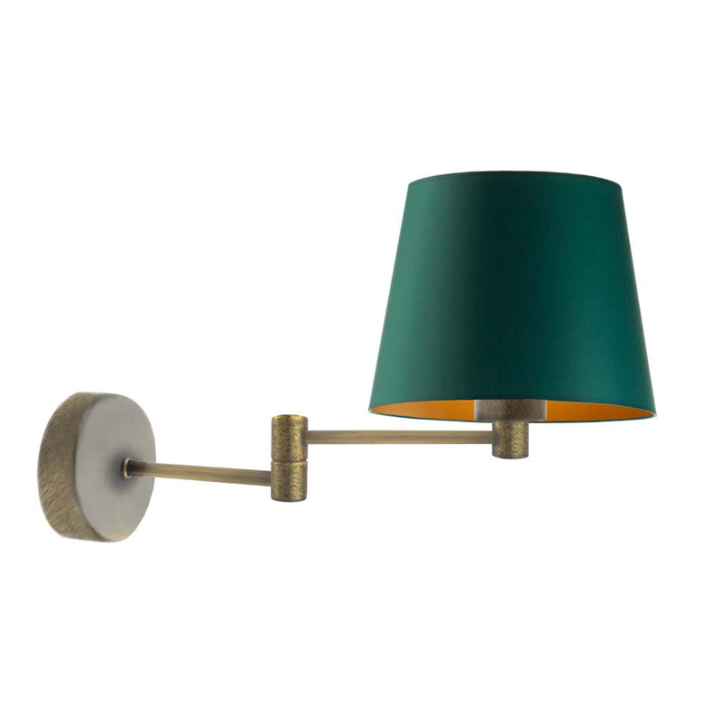 Surratt Steel Swing Arm Sconce, Green, Gold