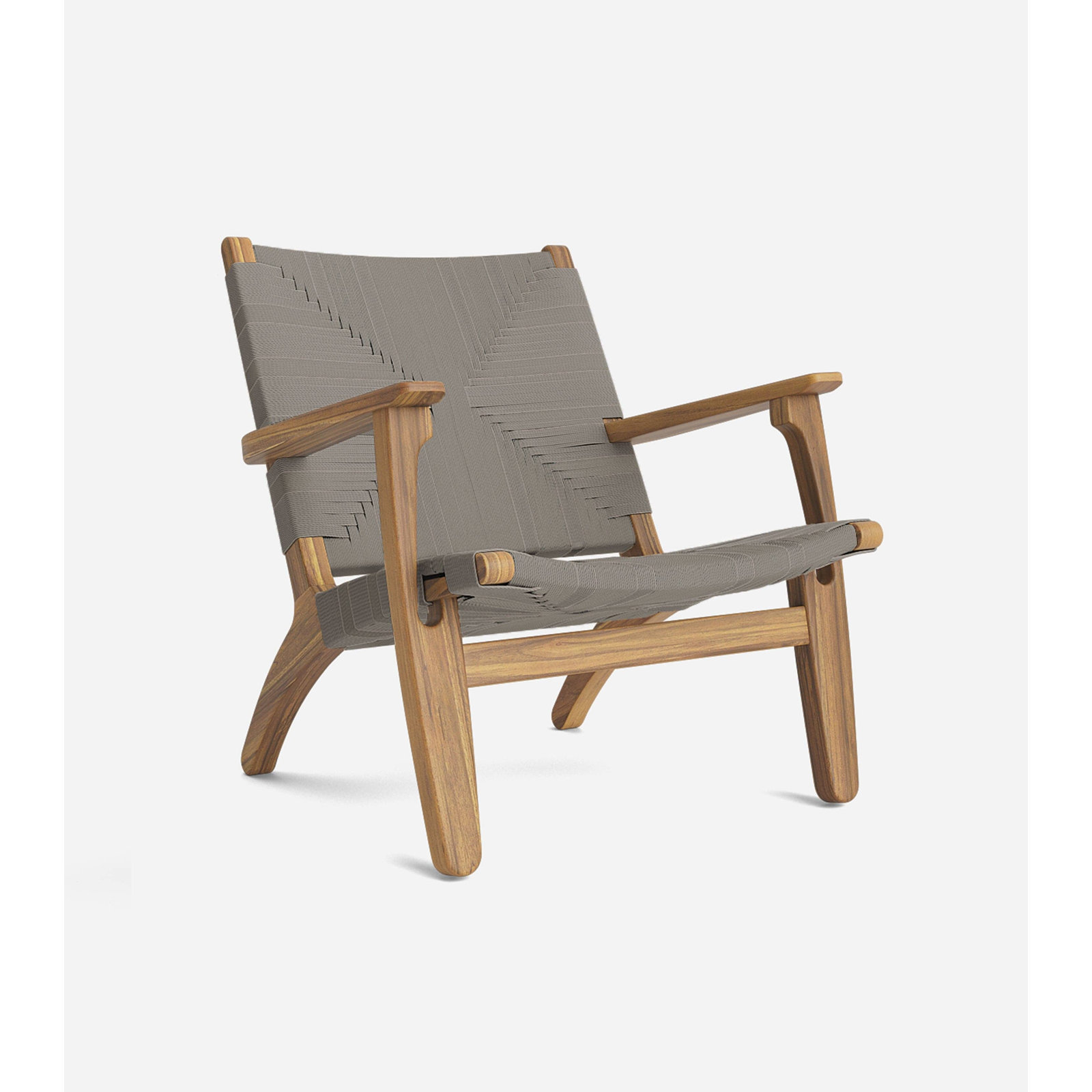 Masaya Upholstered Armchair, Taupe Cross Braided Cord, Natural