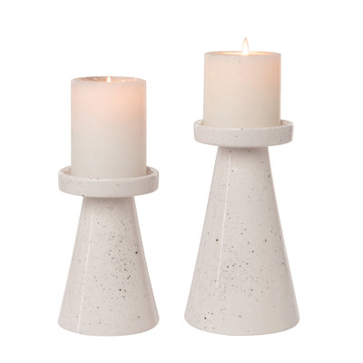 Ensemble de 2 piliers porte-bougie blanc 8 "Vip Dolomite